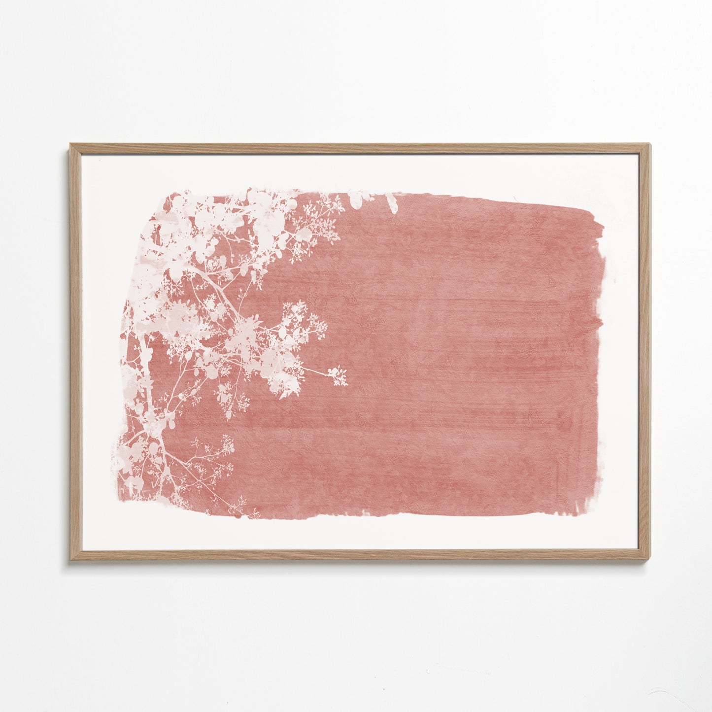 Tree foliage on red paint