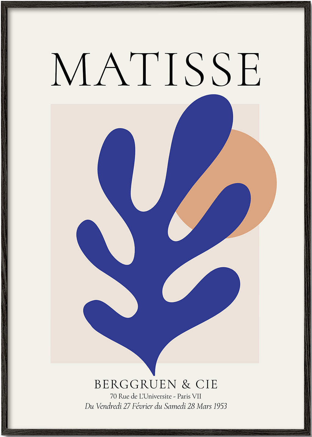 Illustration Matisse blue leaf | Wall art, framed prints and