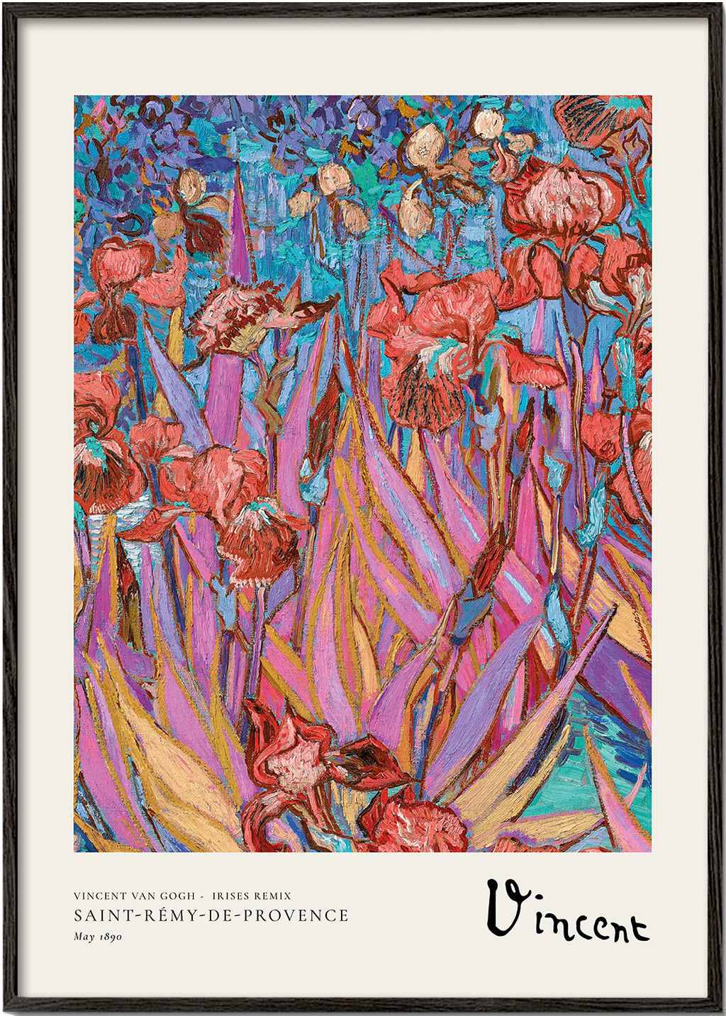 Botanical print: Vibrant Irises | Wall art, framed prints and