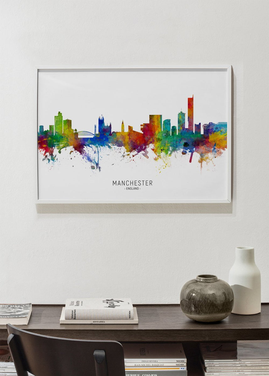 Manchester Skyline Multicolour Poster 