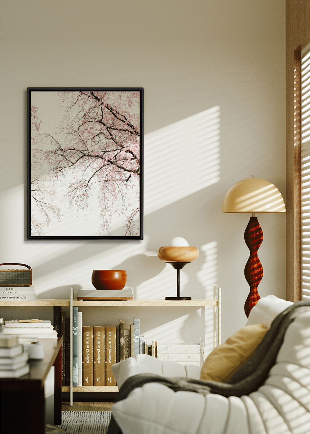 Cherry blossom - Framed canvas in an interior