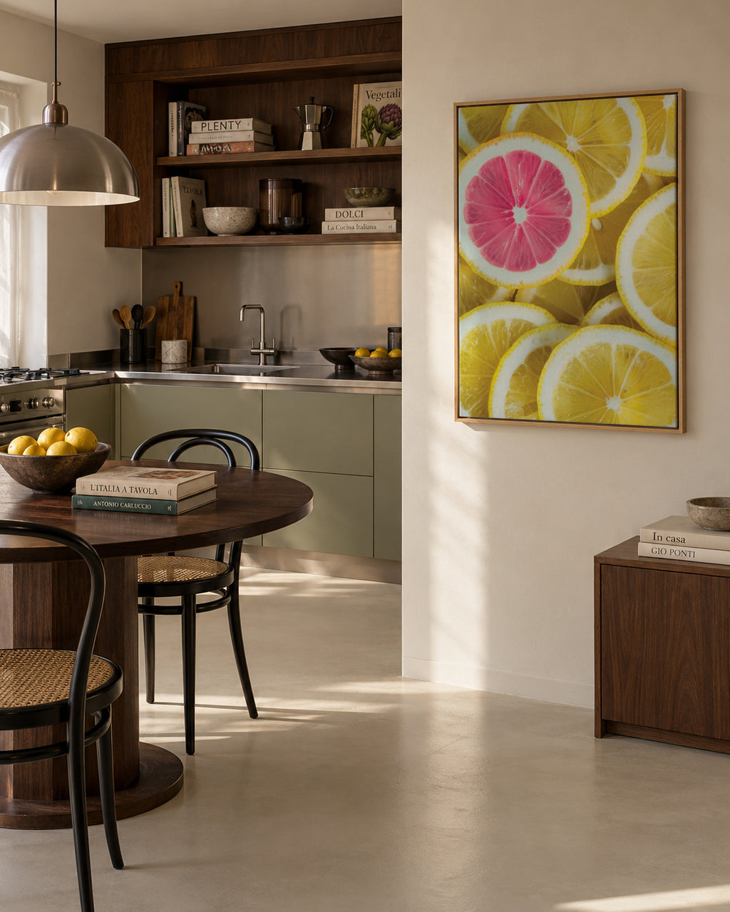 The pink lemon - Framed canvas in an interior