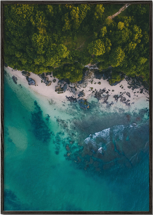 Rocky seaside airview