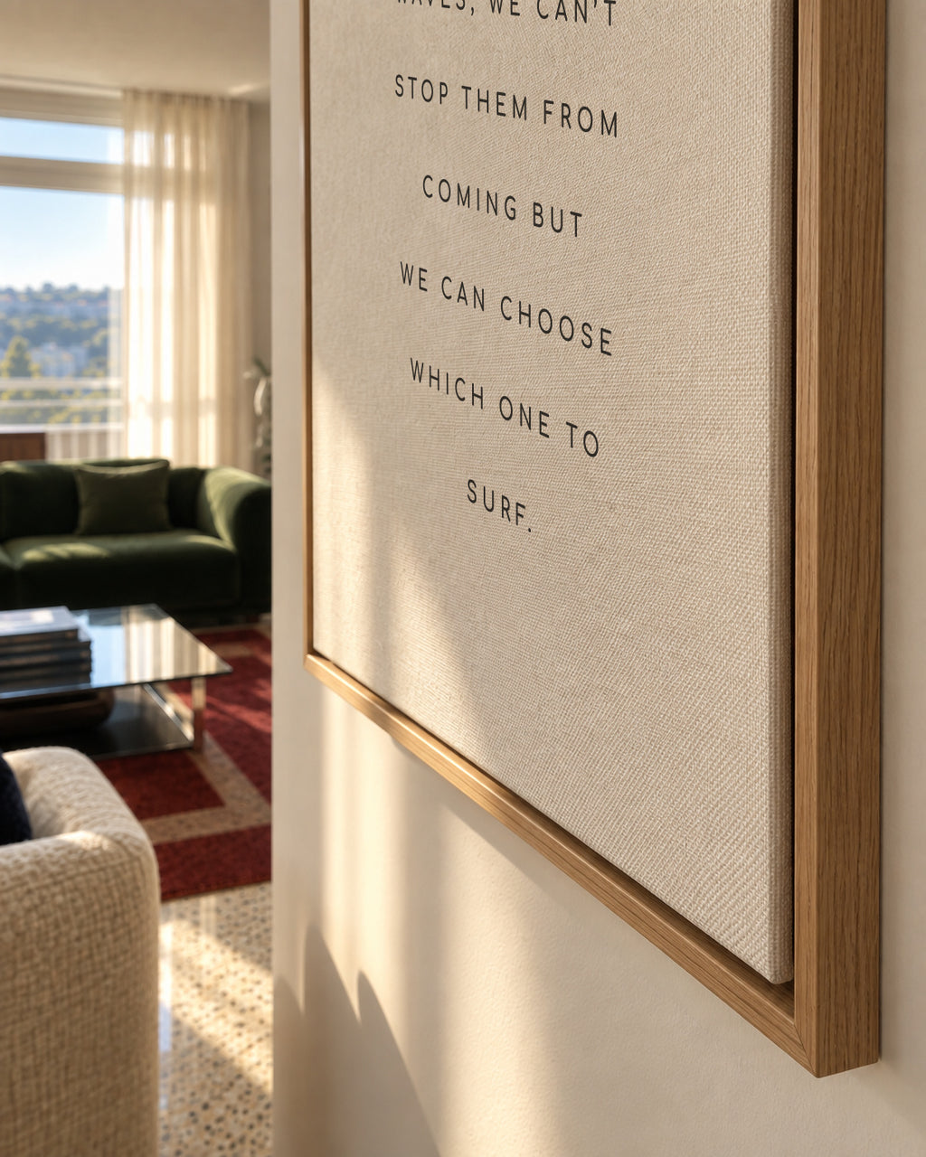Feelings quote - Framed canvas detail