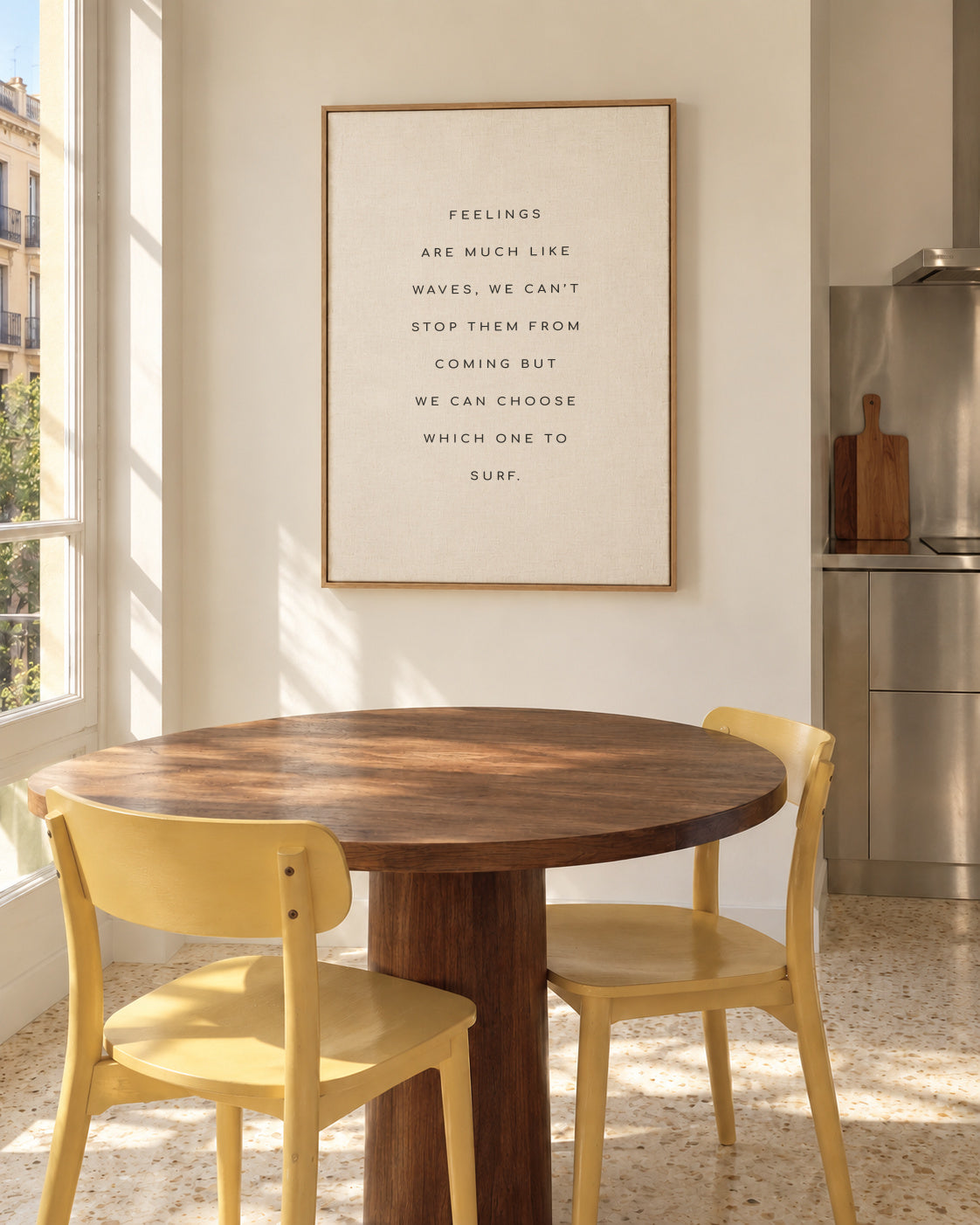 Feelings quote - Framed canvas in an interior