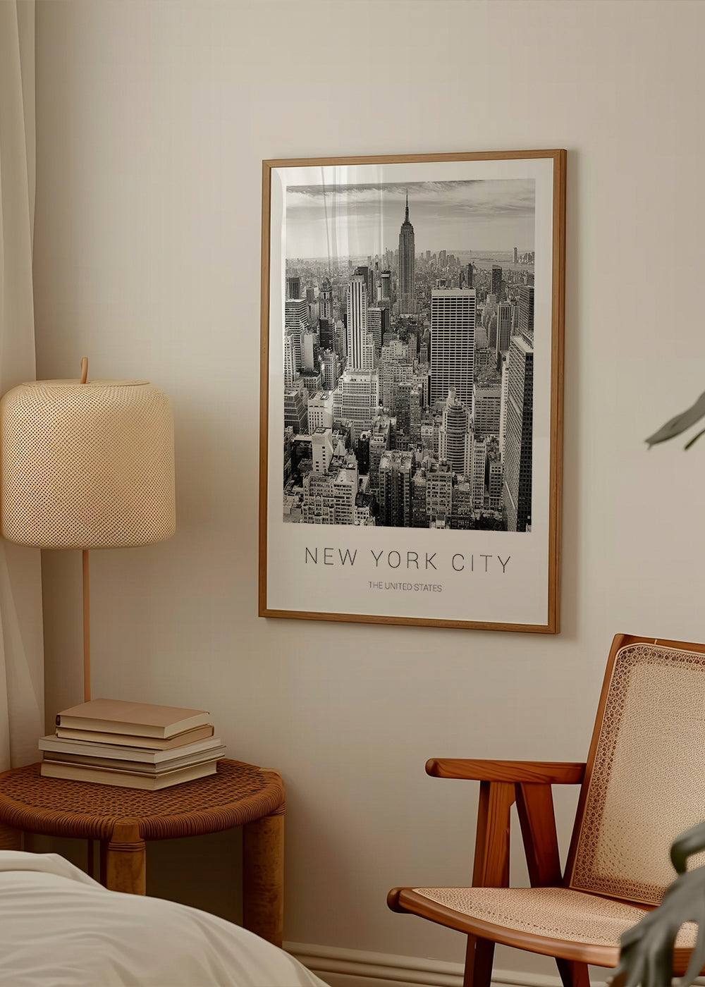 Travel poster: New York skyline in black and white