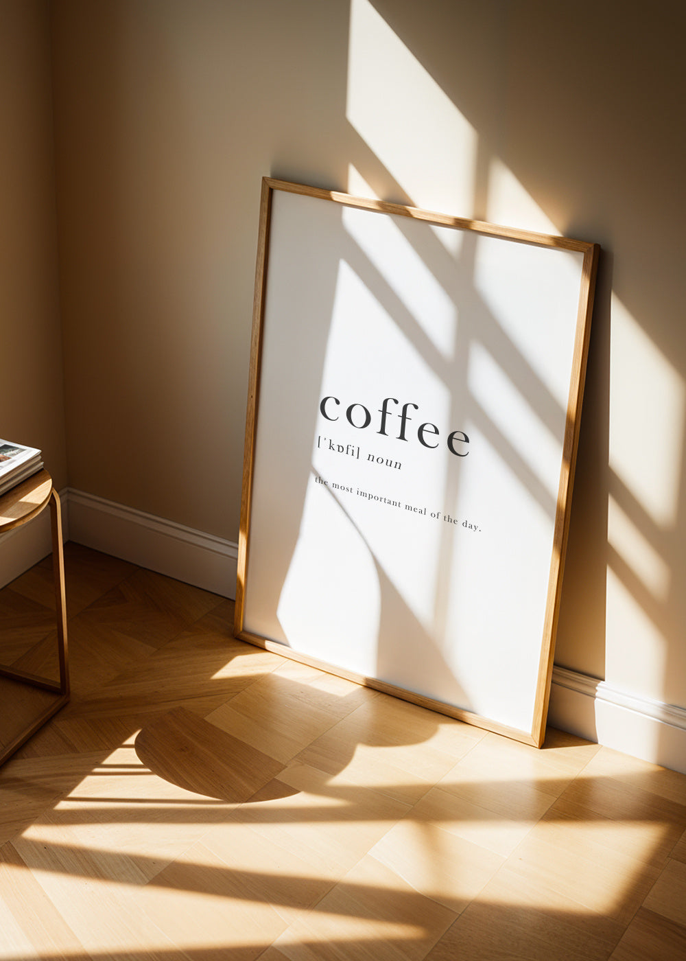 Coffee quote - Framed poster in an interior