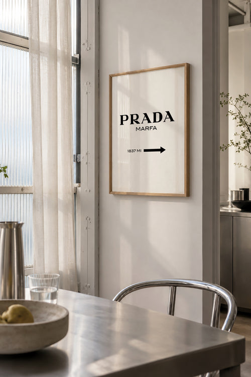 Prada Marfa - Framed poster in an interior