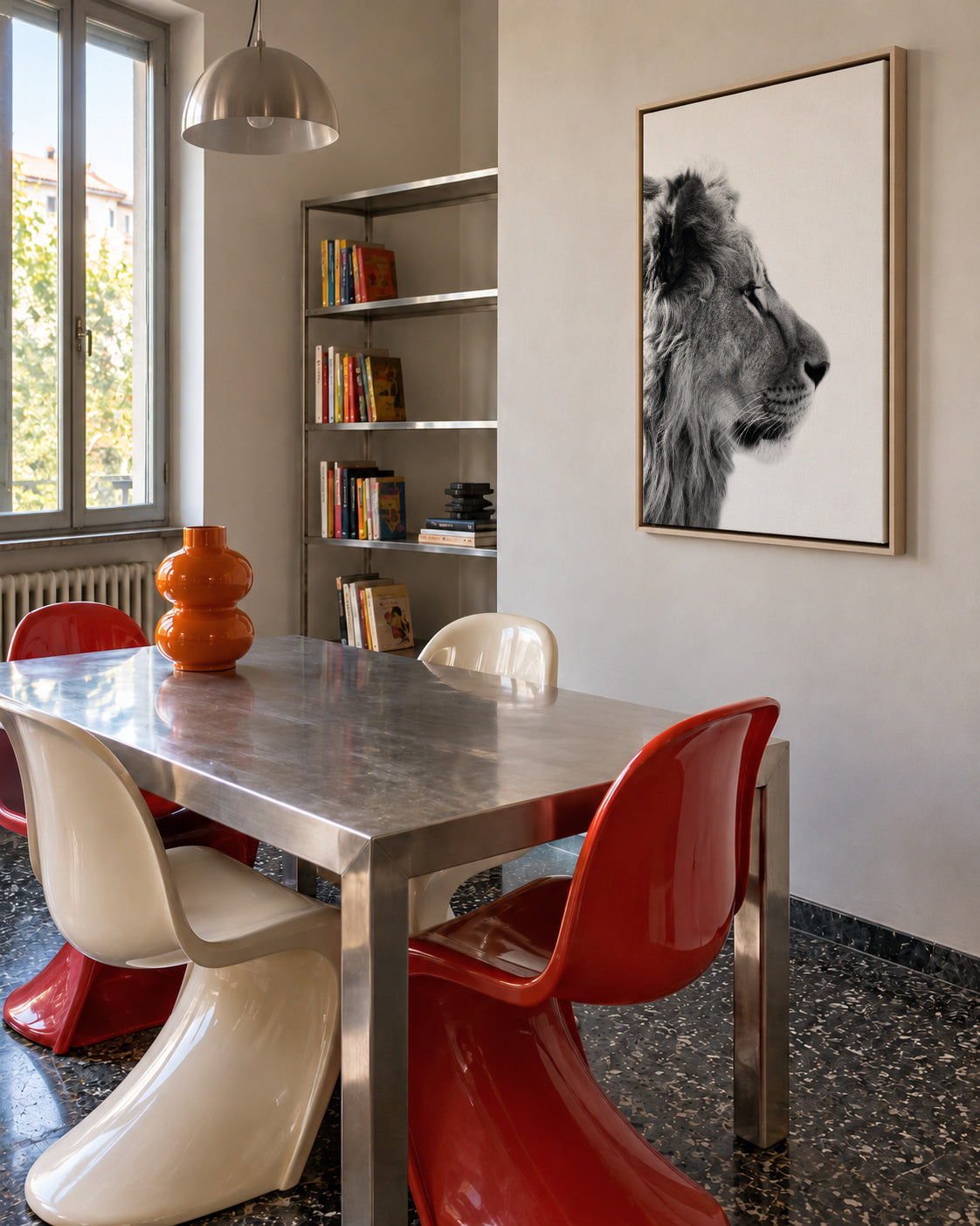 Lion - Framed canvas in an interior