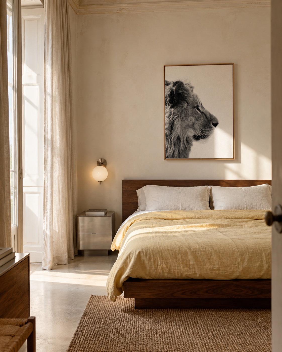 Lion - Framed canvas in an interior
