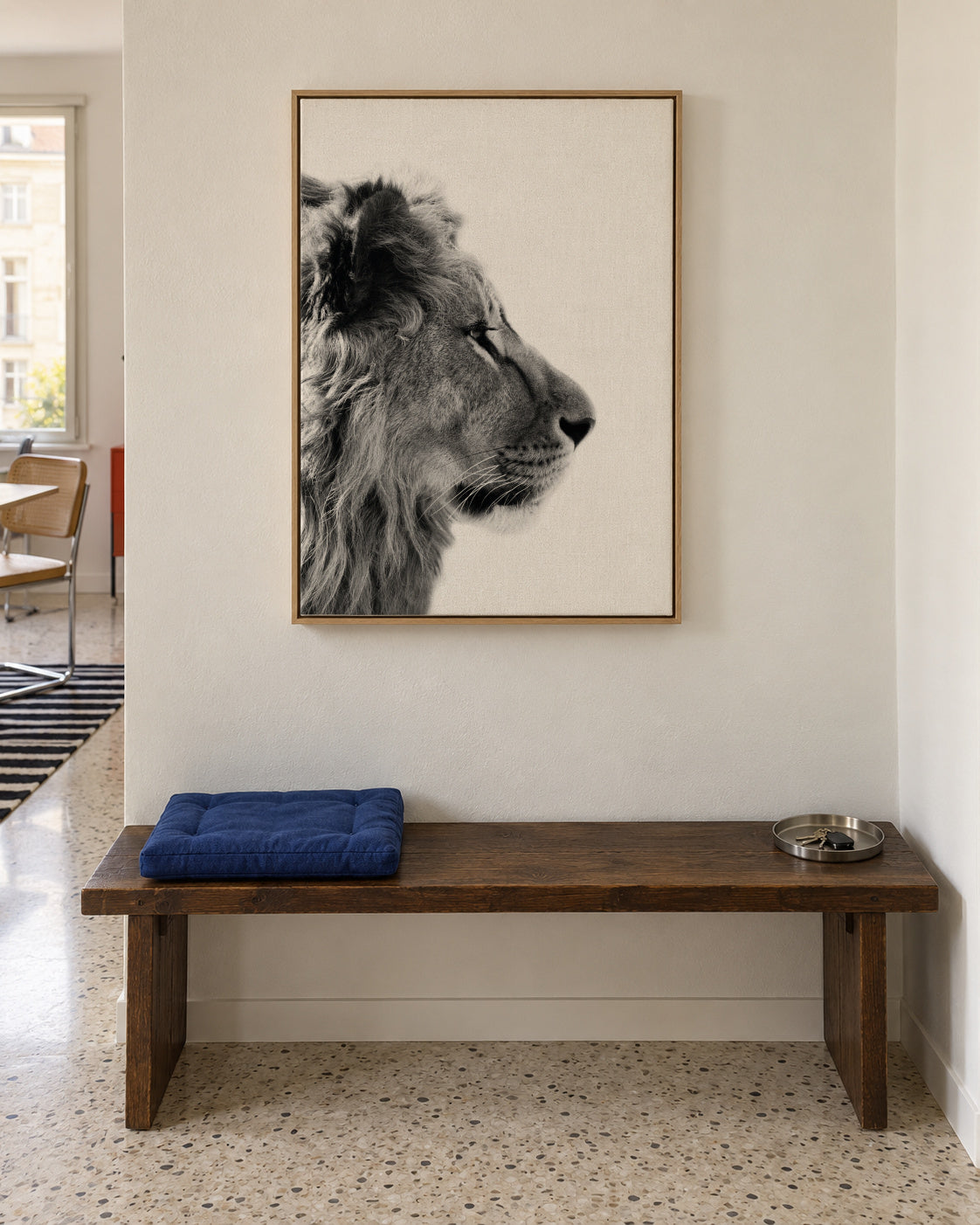 Lion - Framed canvas in an interior