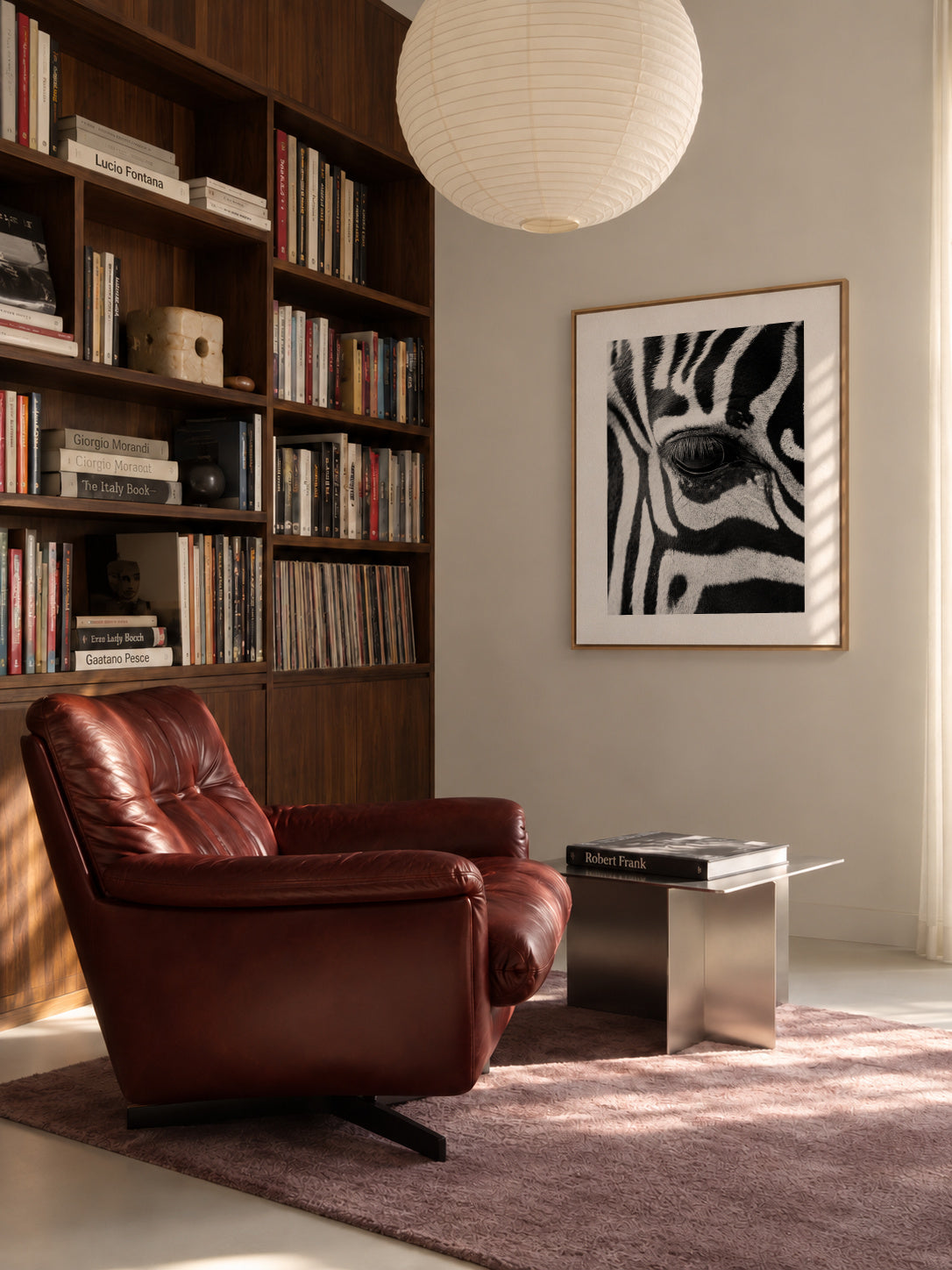Zebra focus - Framed canvas in an interior