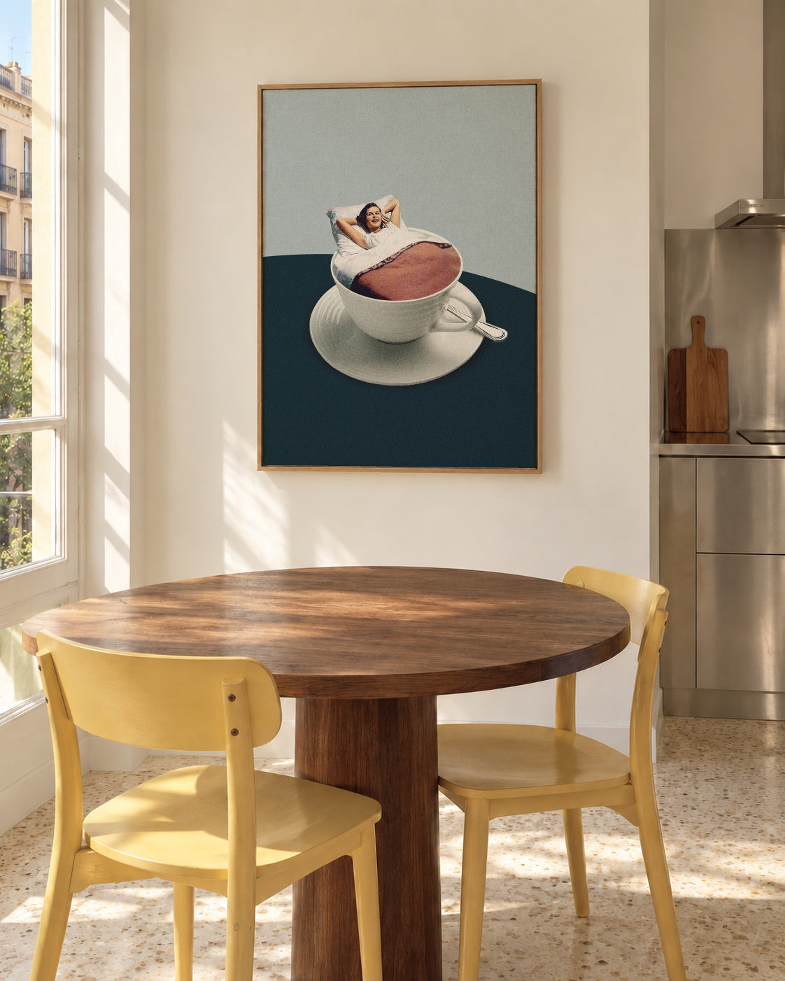 Morning rituals - Framed canvas in an interior