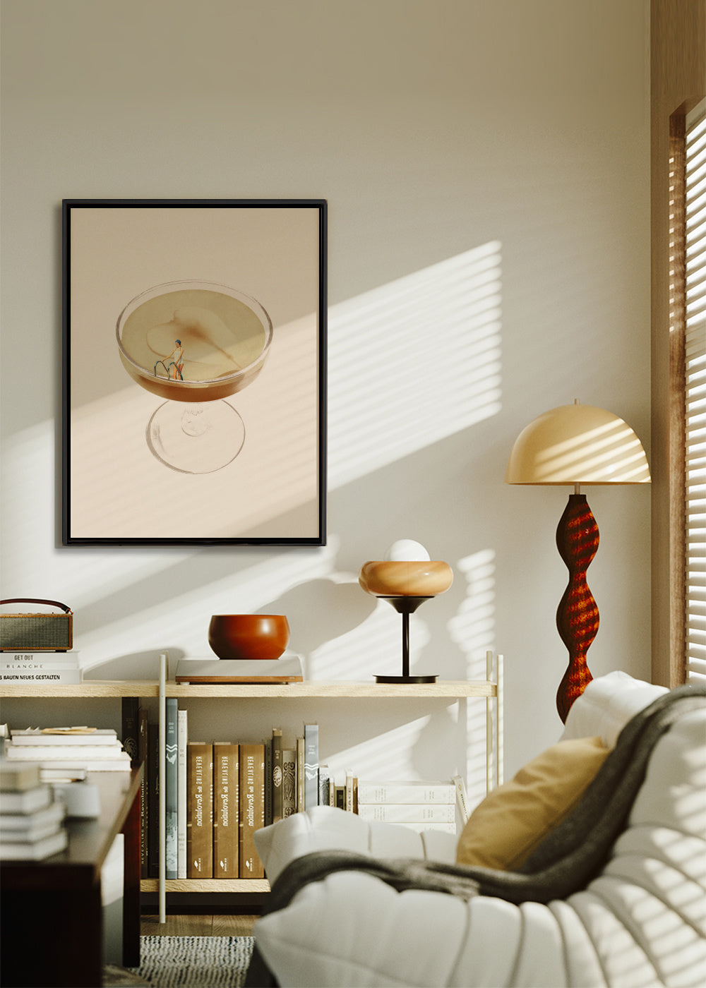 Holiday in a glass 4 - Framed canvas in an interior