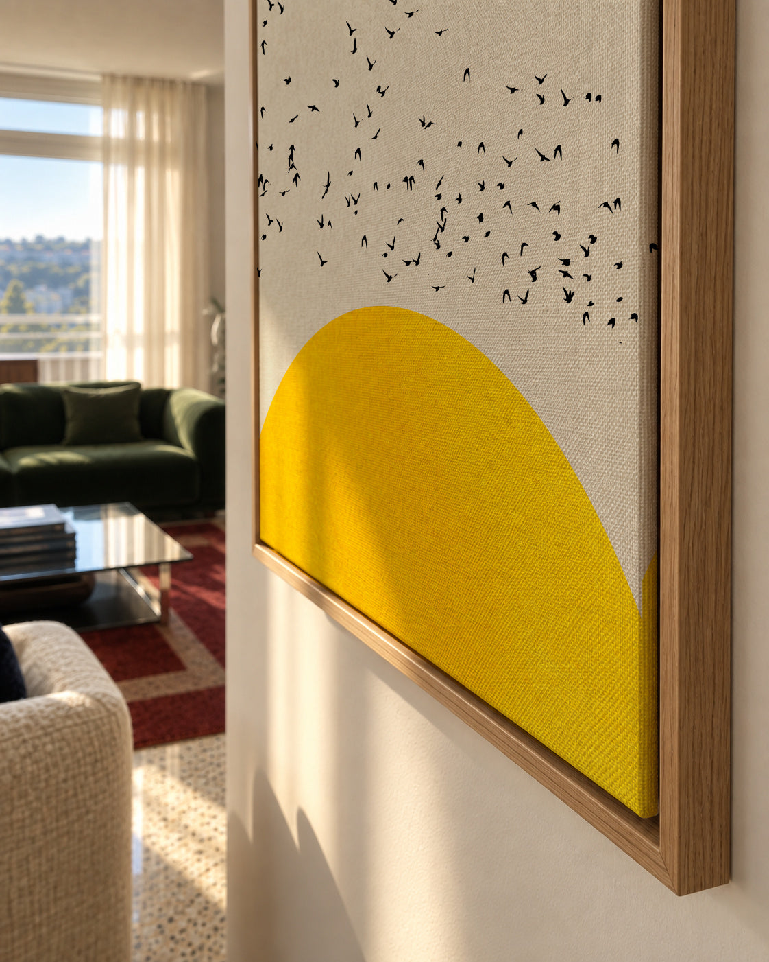 A thousand birds - Framed canvas detail