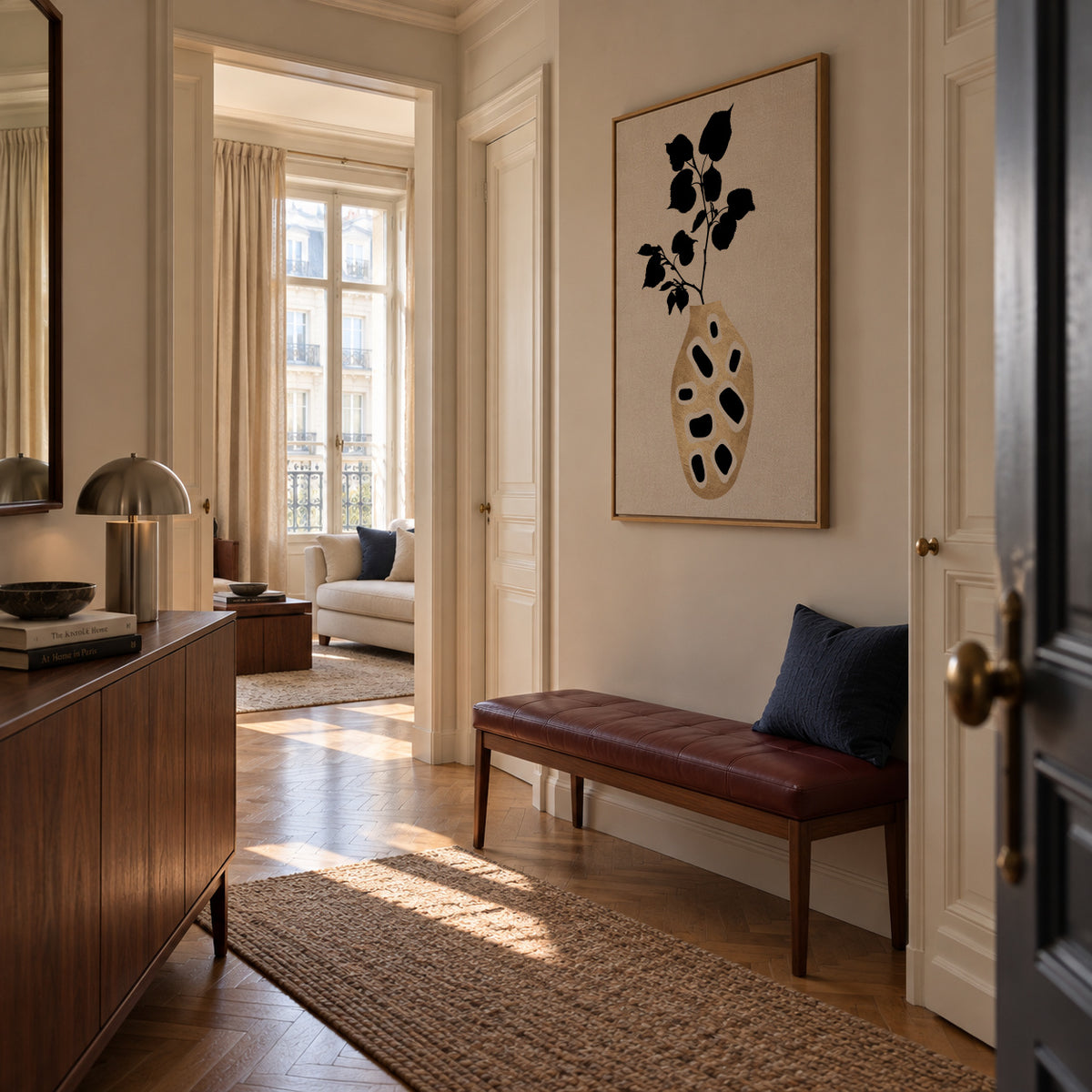 Botanical still life - Framed canvas in an interior