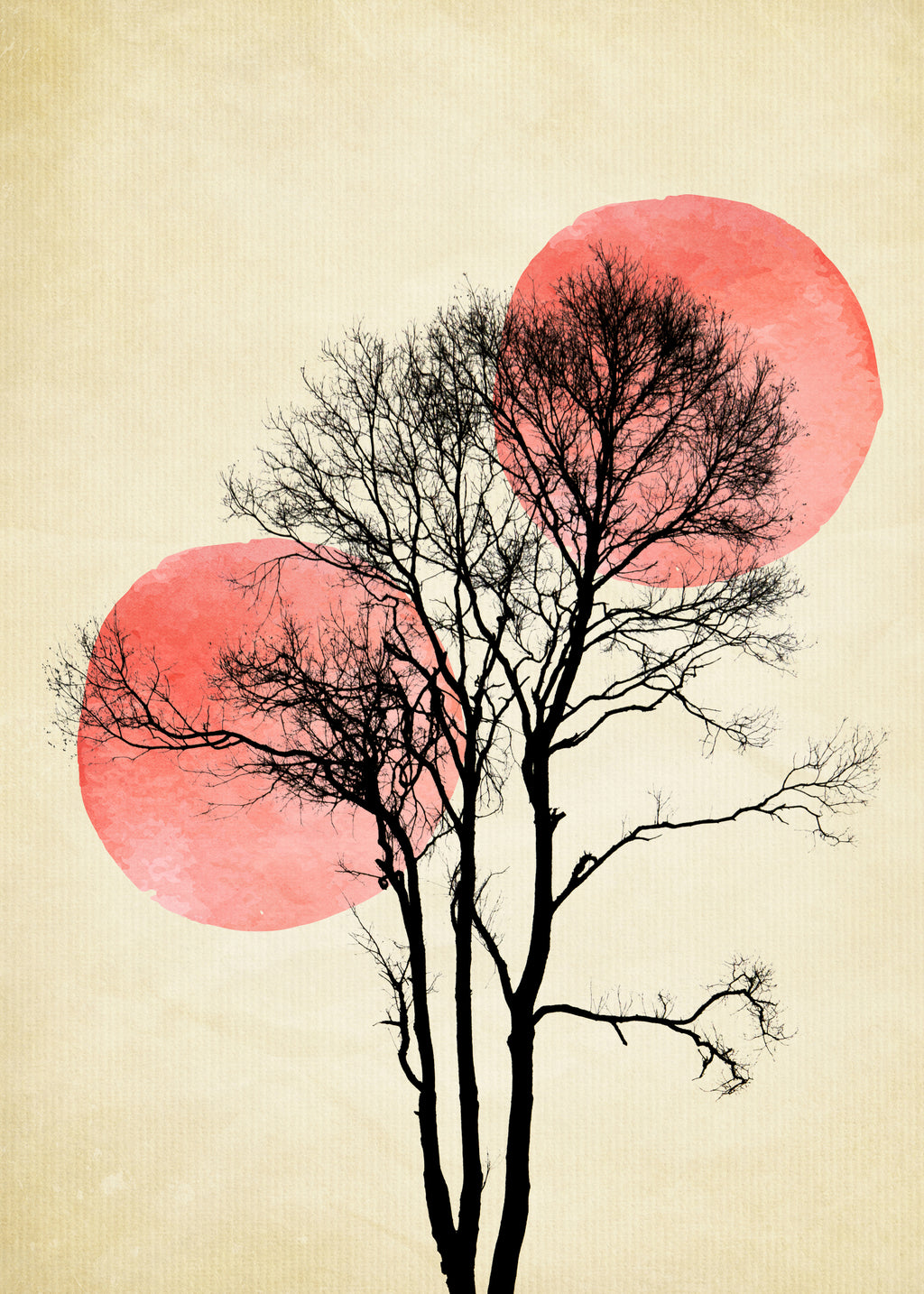 Sun and moon hiding - Unframed art print