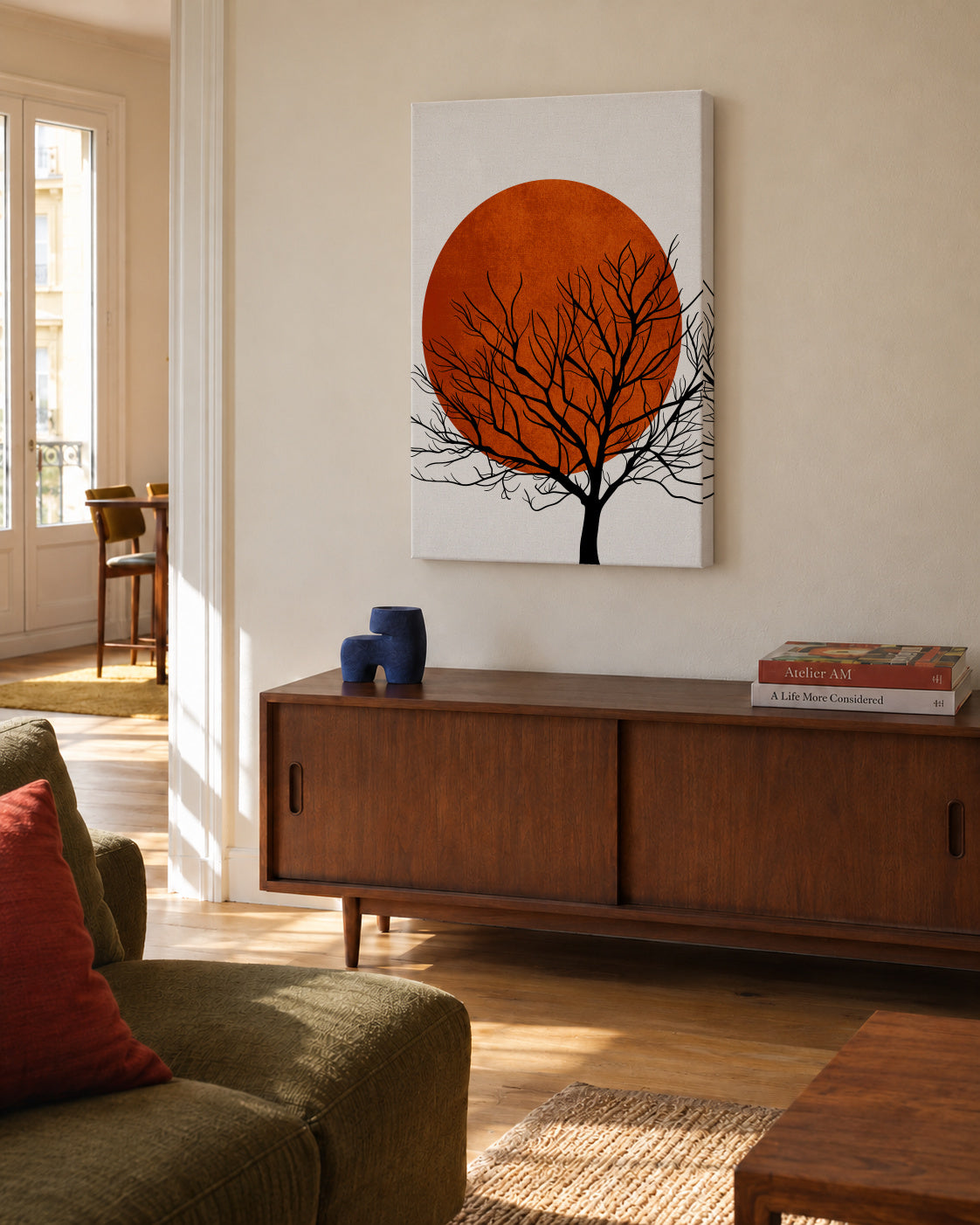 Warm sunset - Unframed canvas in an interior