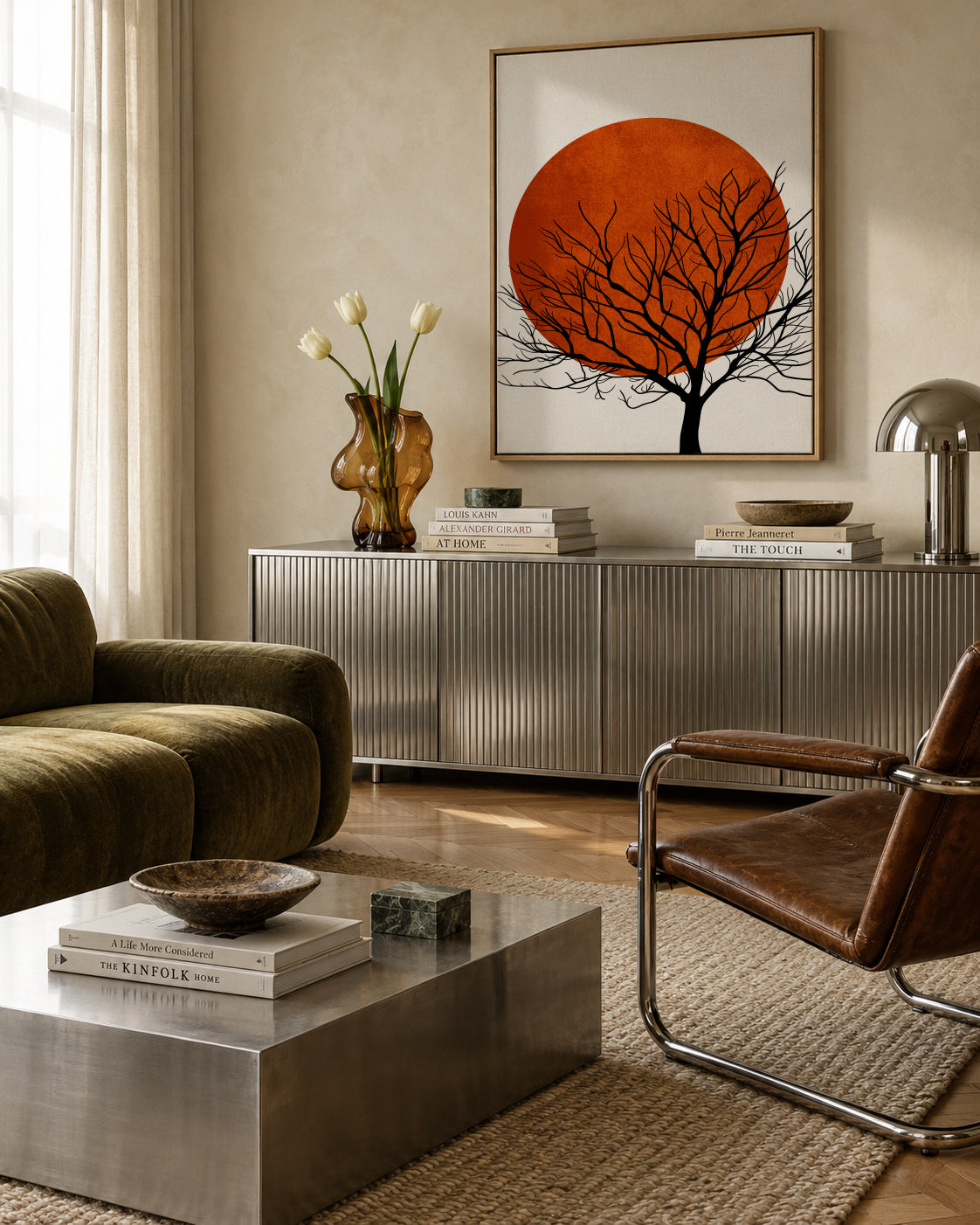 Warm sunset - Framed canvas in an interior
