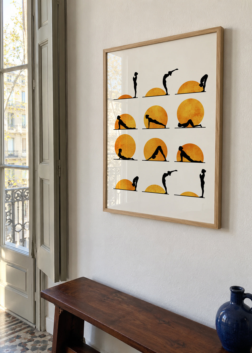 Yoga - Framed poster in an interior