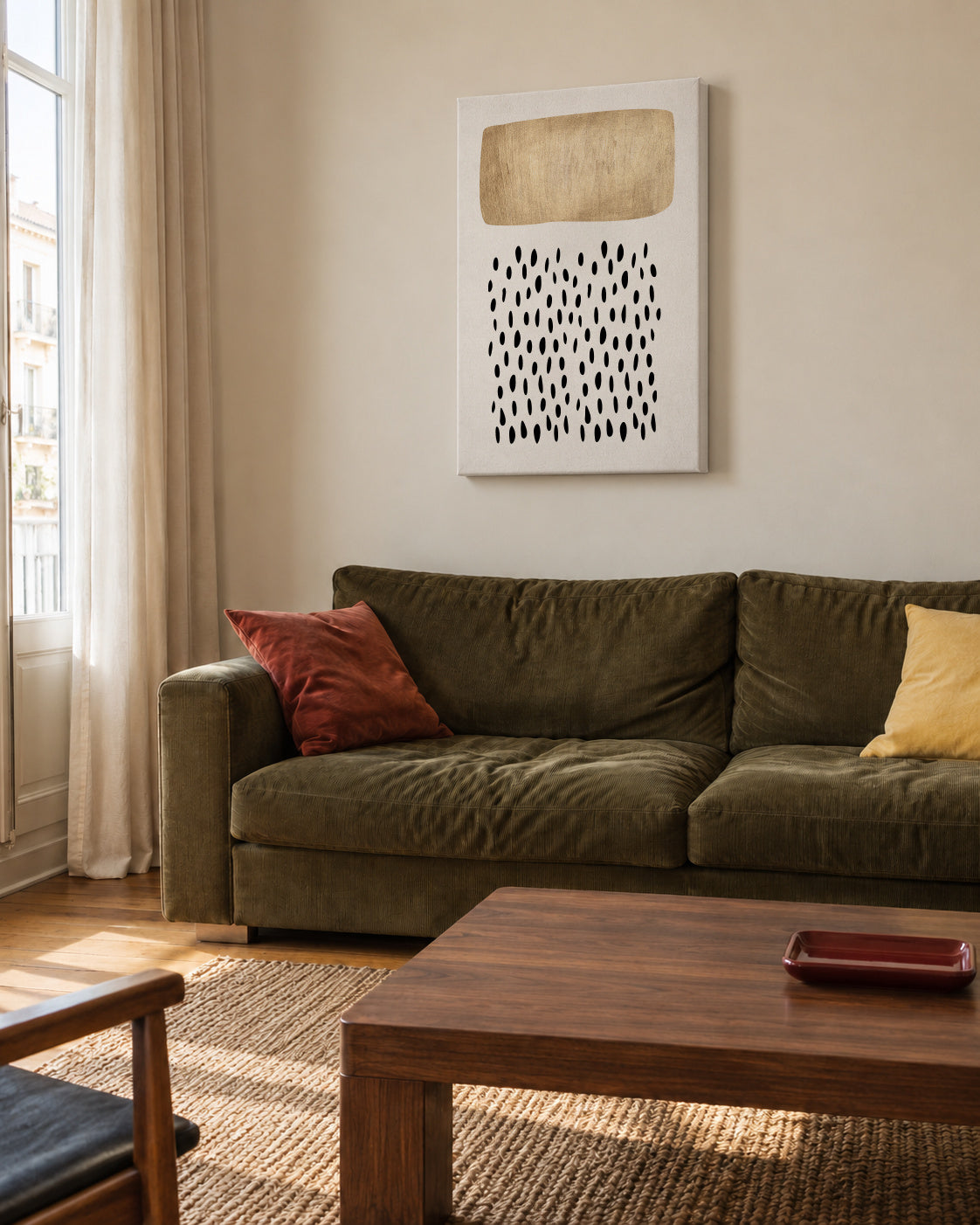 Opus No.5 - Unframed canvas in an interior