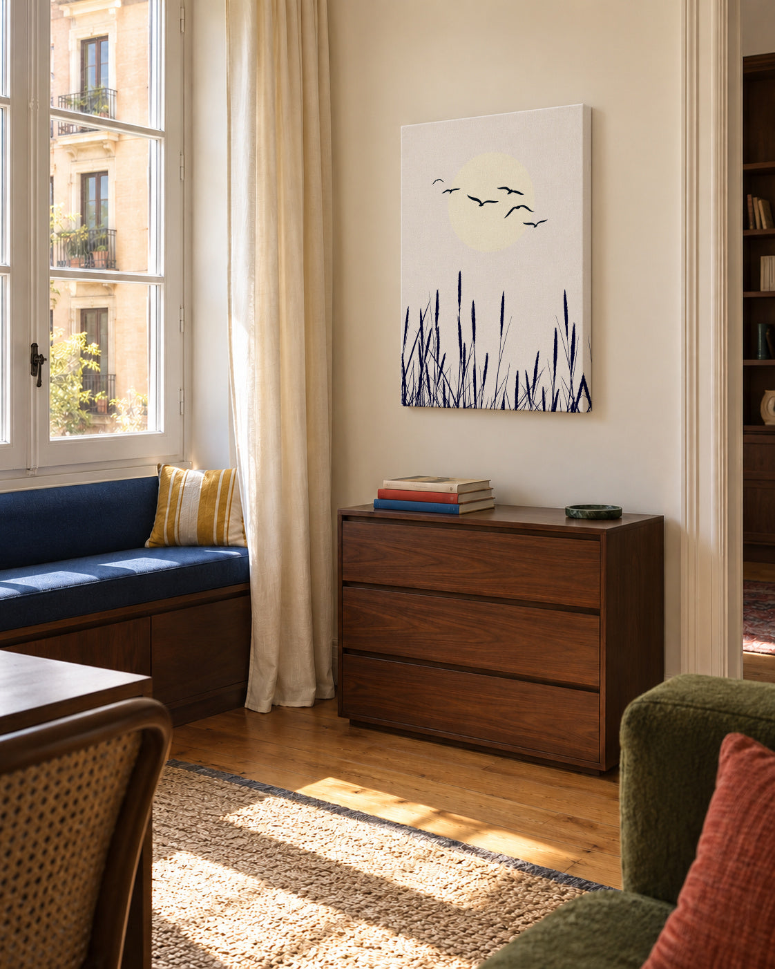 Sunrise - Unframed canvas in an interior