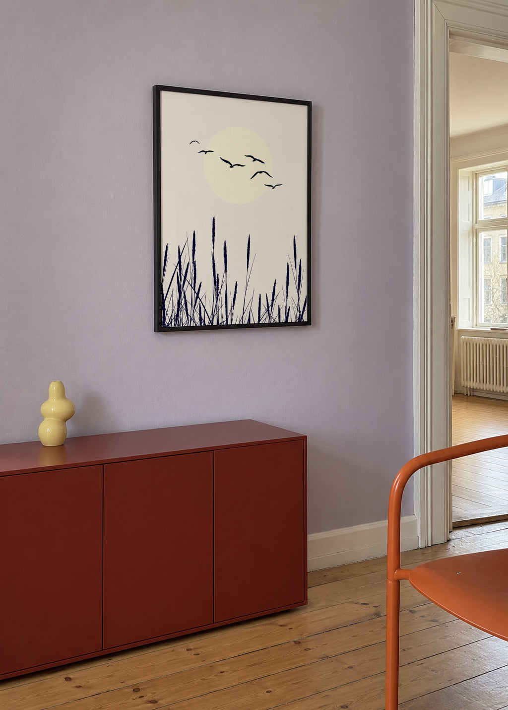 Sunrise - Framed poster in an interior