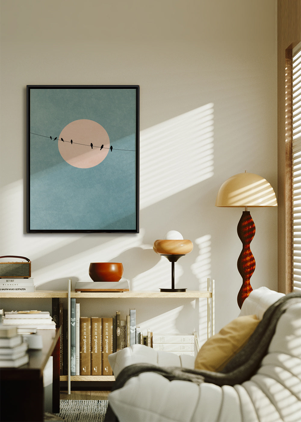 The Beauty Of Silence - Framed canvas in an interior