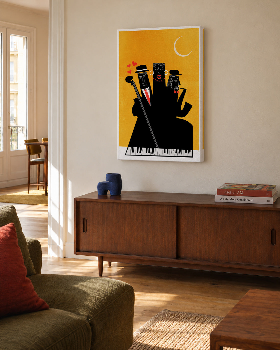 Casablanca Jazz - Yellow - Unframed canvas in an interior
