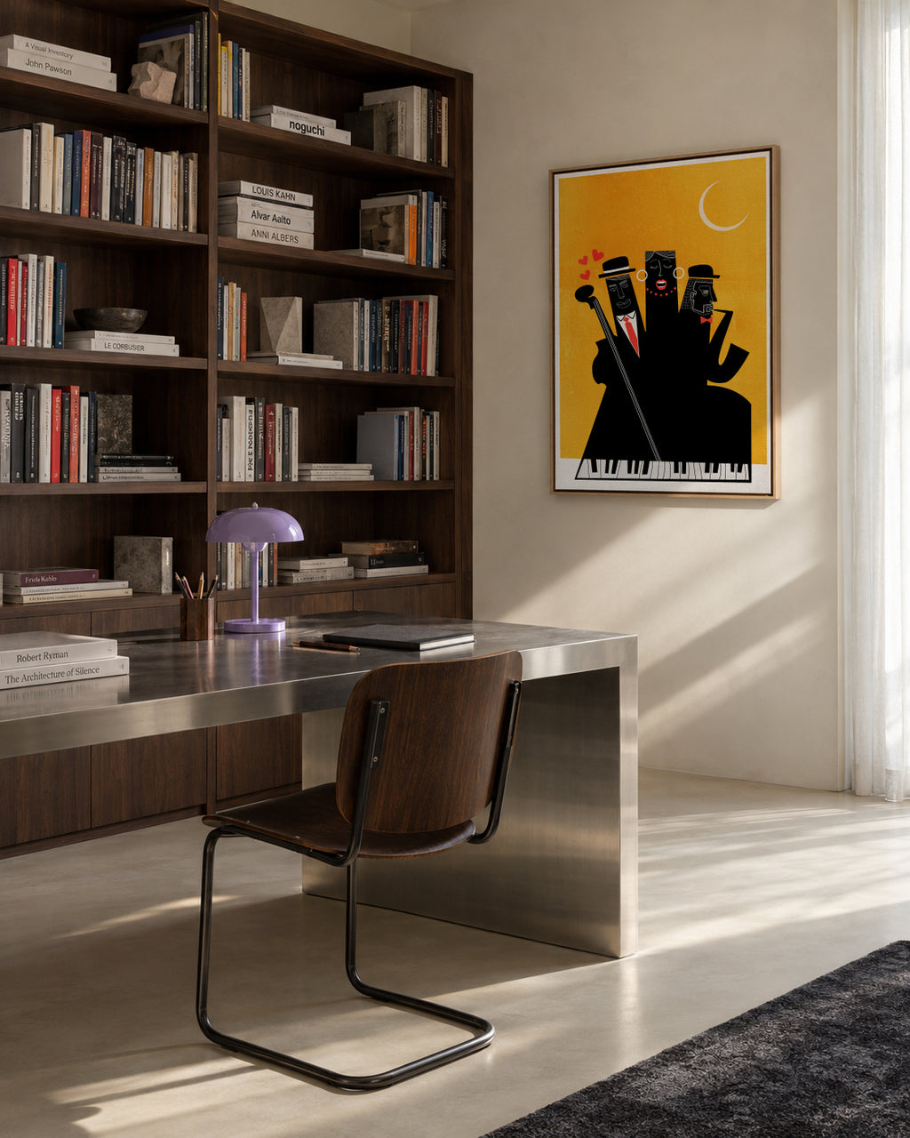 Casablanca Jazz - Yellow - Framed canvas in an interior