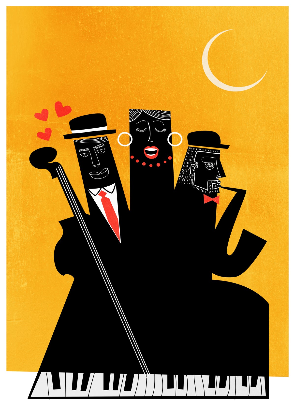 Casablanca Jazz - Yellow - Unframed art print