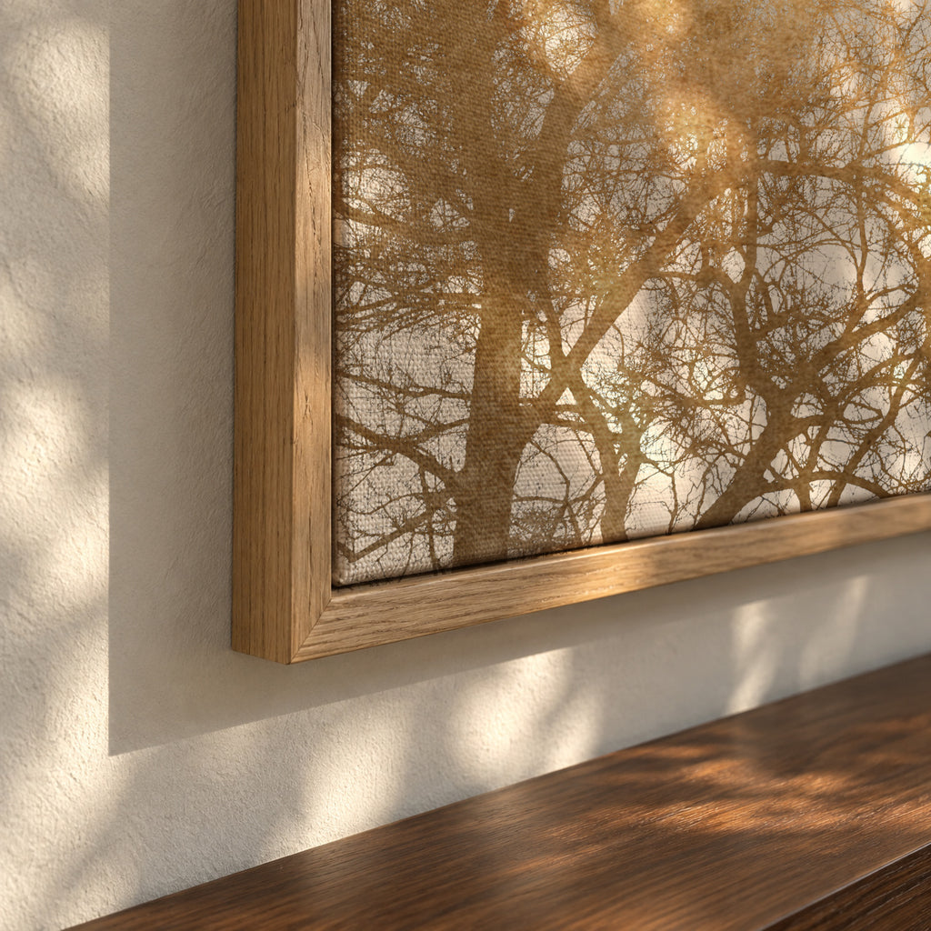 Golden skies - Framed canvas detail