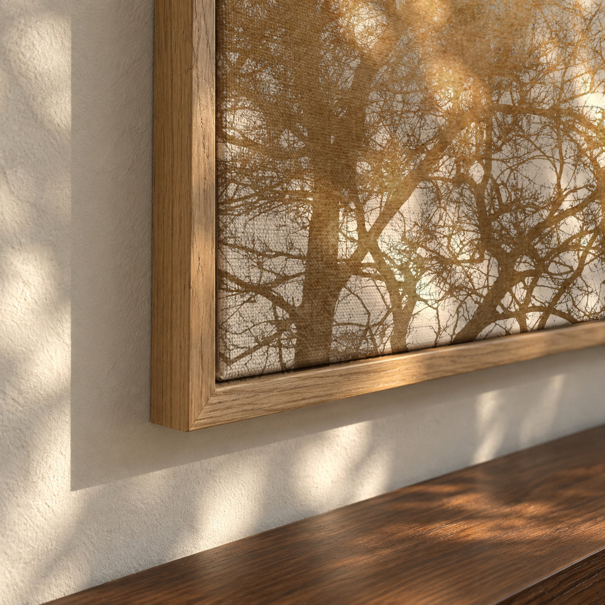 Golden skies - Framed canvas detail
