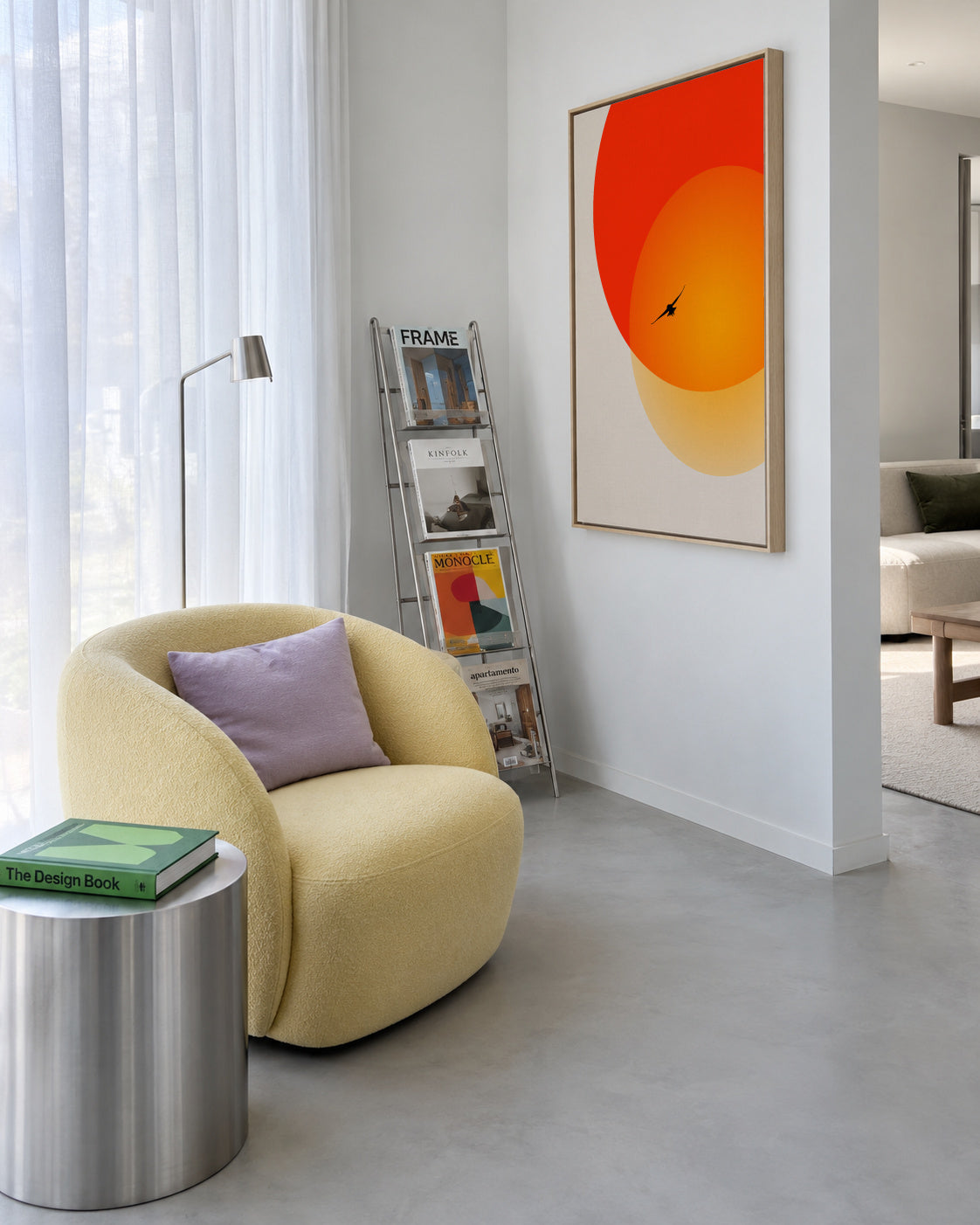 Heat of the night - Framed canvas in an interior