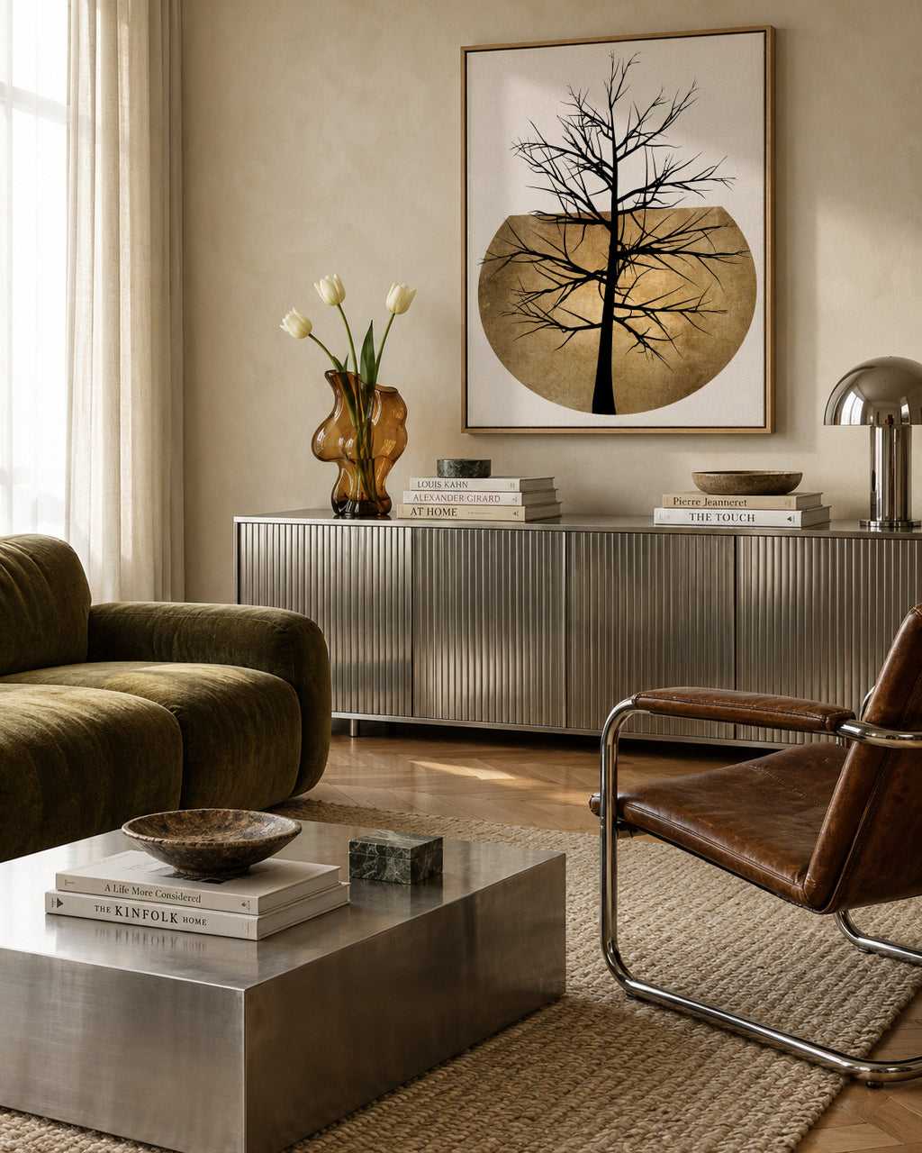 In the wild - gold - Framed canvas in an interior
