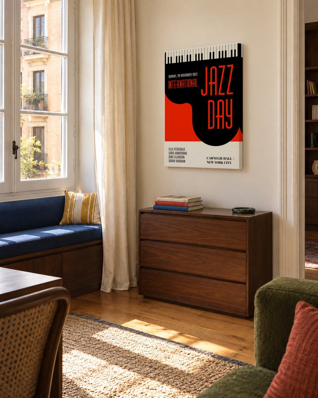 Jazz days - red - Unframed canvas in an interior