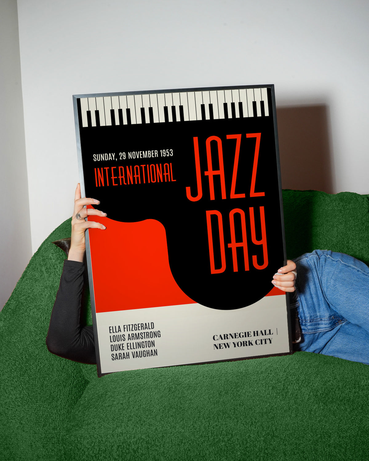 Jazz days - red - Framed poster detail