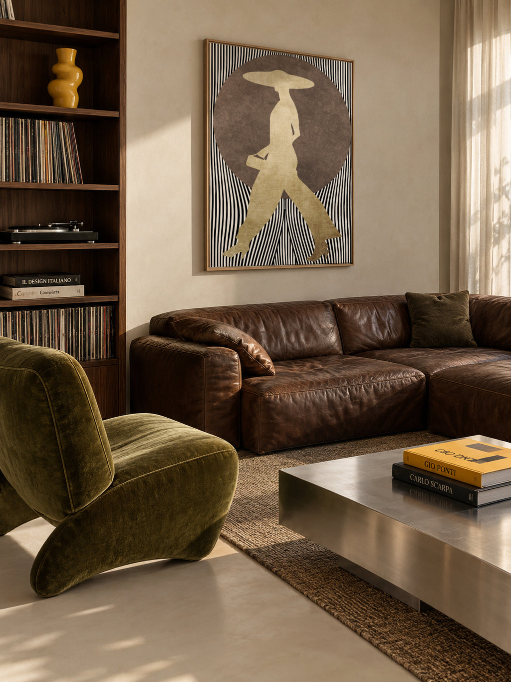 La madame noir - Framed canvas in an interior