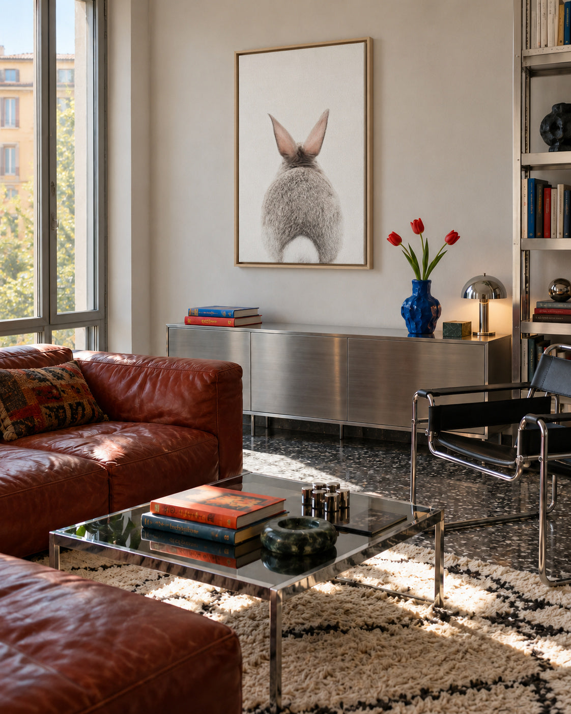 Bunny tail - Framed canvas in an interior
