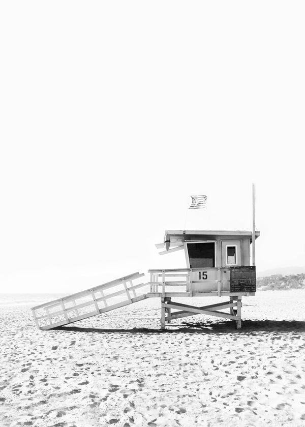 Beach hut BW