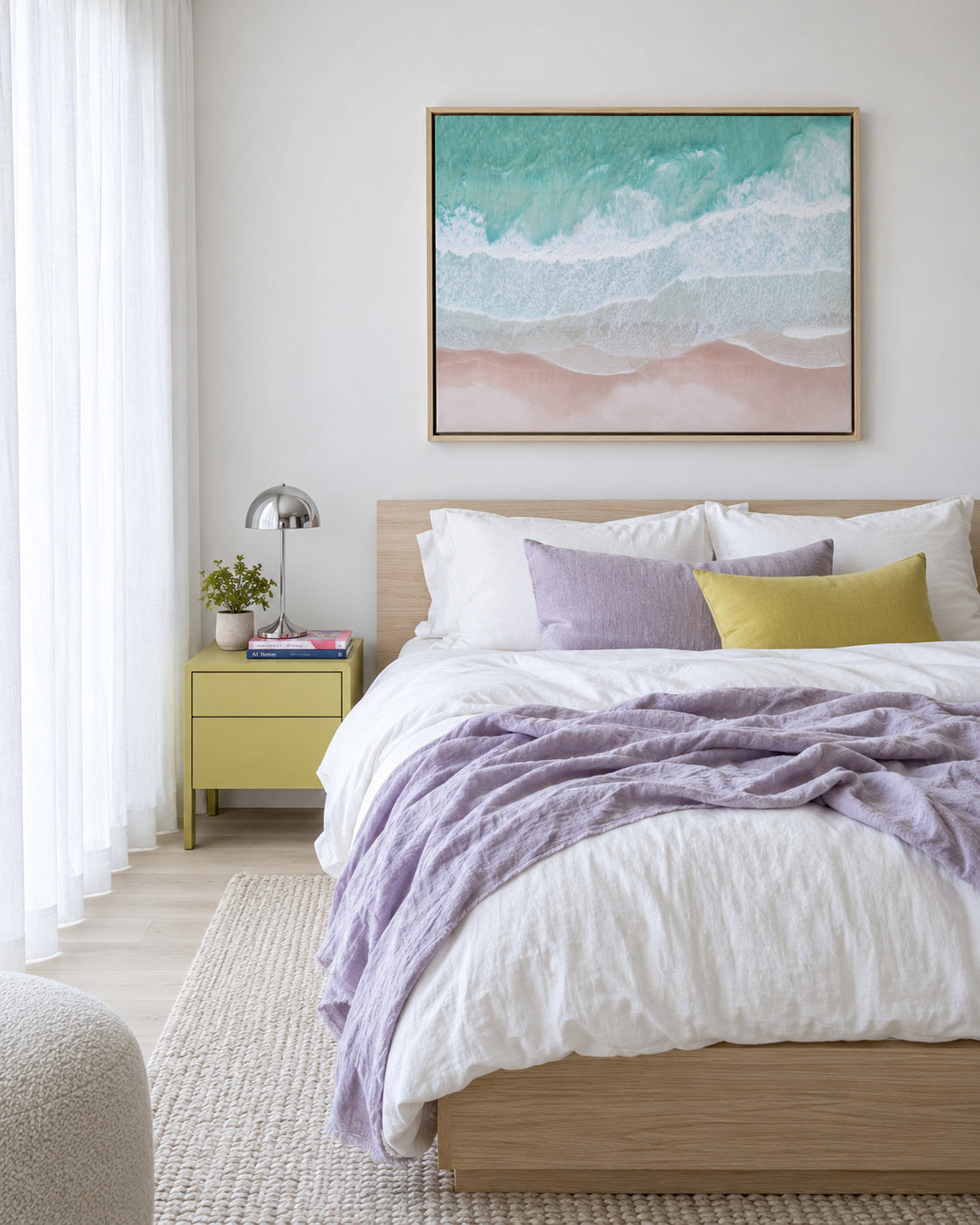 Aerial Ocean - Framed canvas in an interior