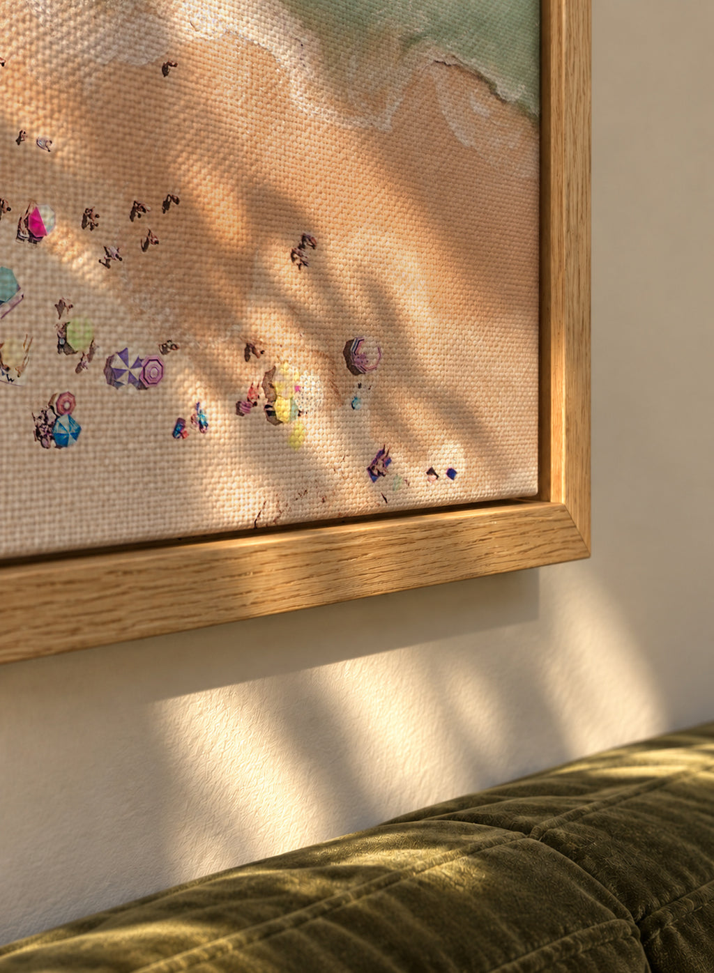 Pastel Beach - Framed canvas detail
