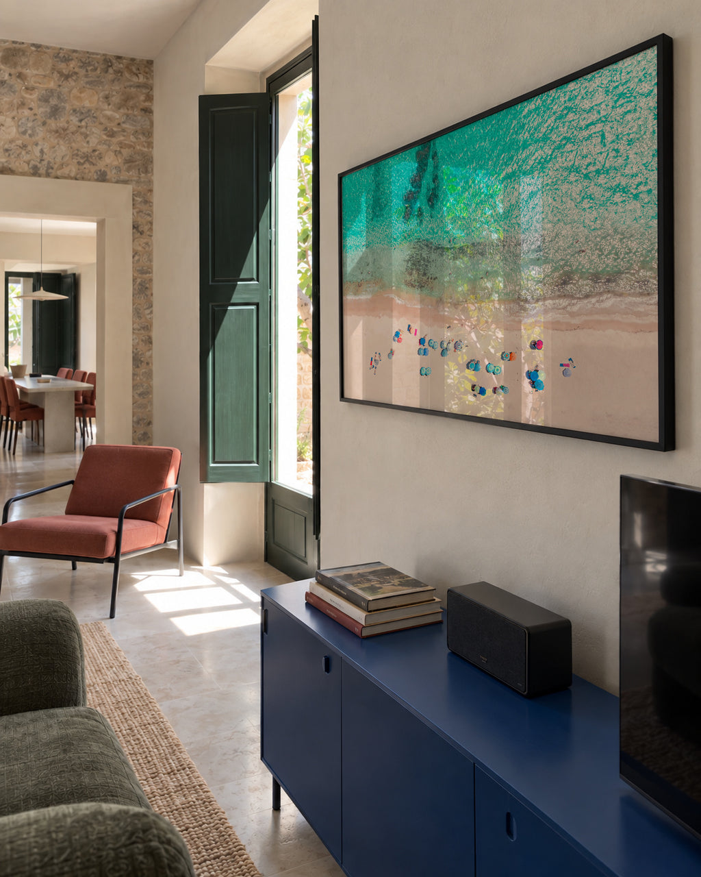 Beach Day - Framed poster in an interior