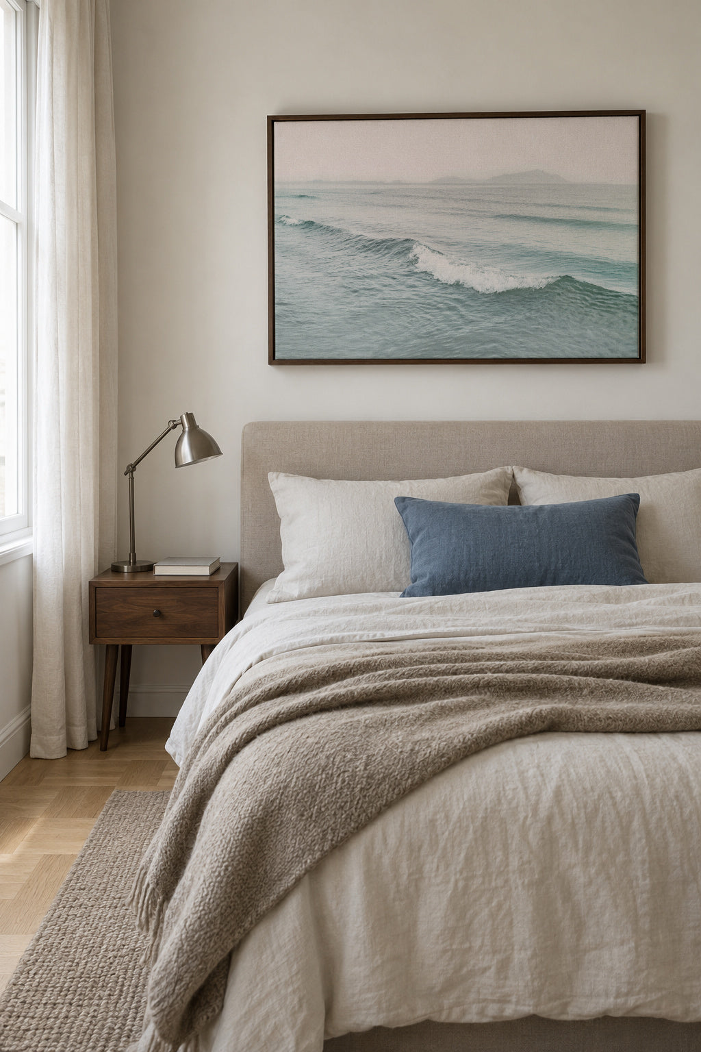 Wave - Framed canvas in an interior
