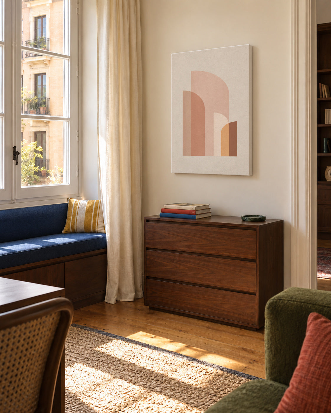 Retro Graphic 1 - Unframed canvas in an interior