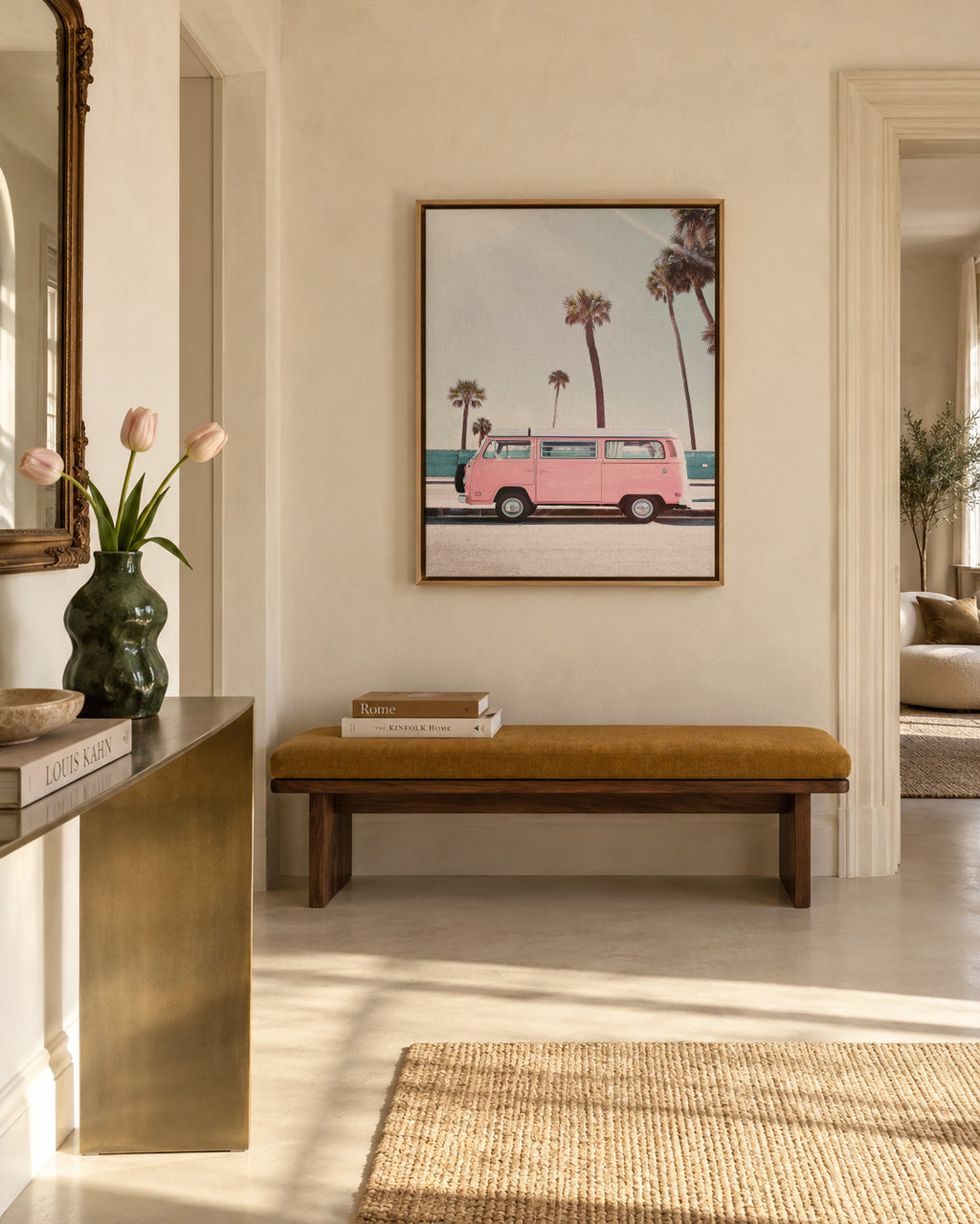 Pink Van - Framed canvas in an interior