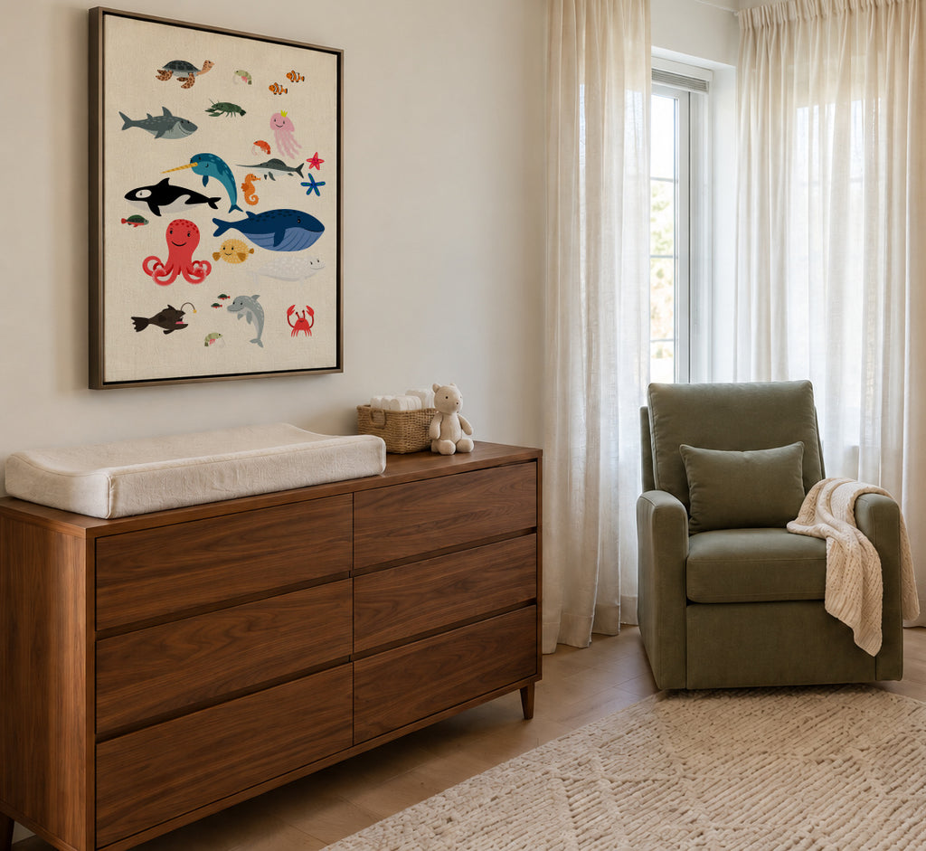 Ocean Wonderland - Framed canvas in an interior