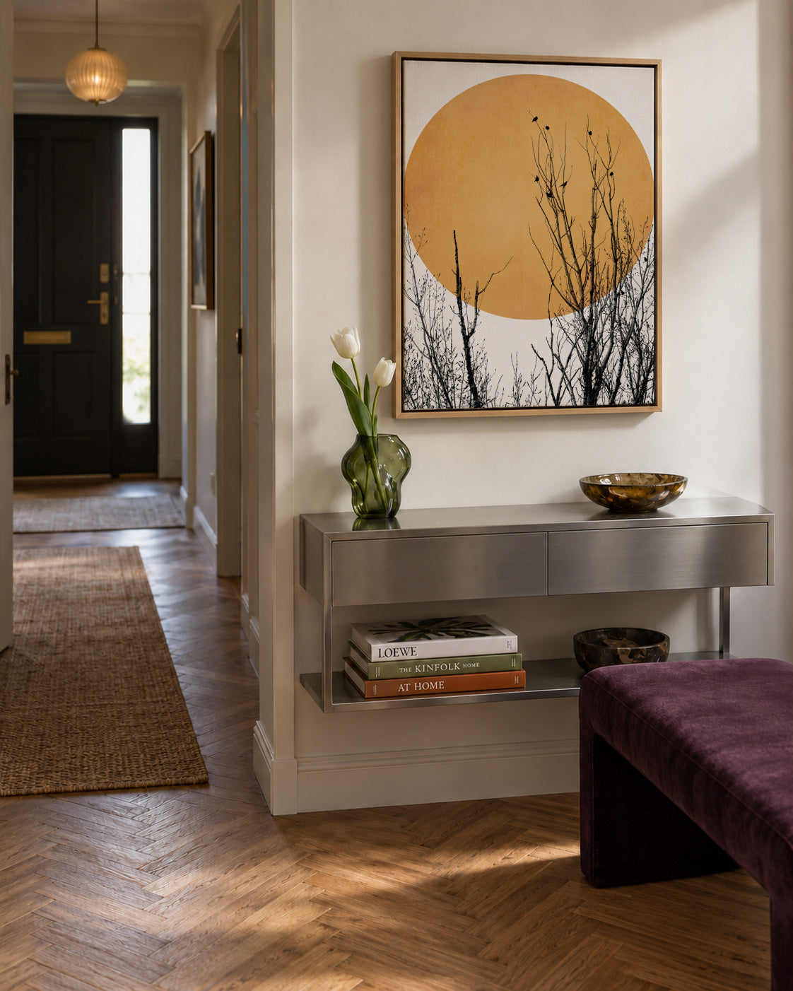 Sunset dreams - yellow - Framed canvas in an interior