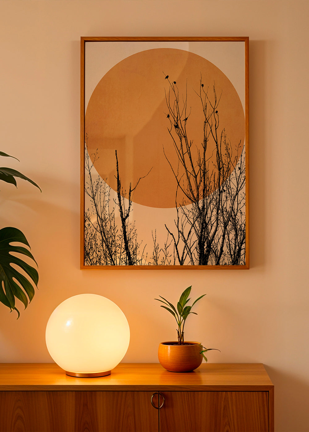 Botanical print ochre sun | Wall art, framed prints and posters