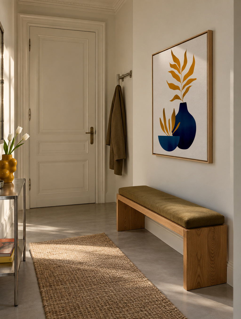 Autumn Flowers _ Y - Framed canvas in an interior